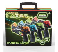 Strike Laser Tag Rechargeable Guns Set Age 3+ - Infrared 4 Multi-Player Pack & Deluxe Carry Case - Laser Tag Game For Kids