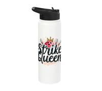 Strike Queen Crown Bowling Pins Fun Stainless Steel Insulated Water Bottle