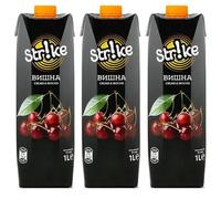 Strike Sour Cherry Drink Juice fruit juice 1000 Mililiter x 3 Pieces