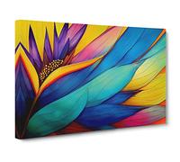 Striking Bird Of Paradise Flower Canvas Print | Gallery Wrapped 30mm Frame Wall Art | 30x20 inches | Ready to Hang | Abstract Animals Picture | Living Room Bedroom Lounge Office