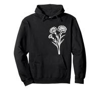 Striking Black and White Carnation Flowers Shapes Mania Pullover Hoodie