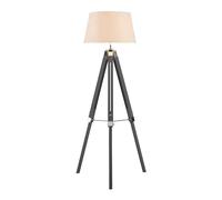 Striking Brown Tripod Floor Lamp, Decorative Floor Light With Metal Cross Supports, Modern Standard Lamp Premier Housewares Grey One Size
