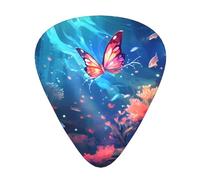 Striking Butterflies Printed pick set - 12 pieces, thin, medium and thick guitar picks, suitable for guitar, bass, electric guitar and ukulele