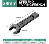 Striking Forged Application Wrench Steel Heavy-Duty Open-end High-Carbon - Pipe Wrench with Thickened -Resistant Tail Anti-Rust Blackened Finish for Plumbing Workshop 24mm(30MM)
