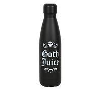 Striking "Goth Juice" Metal Water Bottle - 26.5cm x 7cm (1 Pc.) - Jet Black with Gothic Text, Food Safe, Shatter Resistant, 500ml Capacity - Suitable for Hot and Cold Drinks