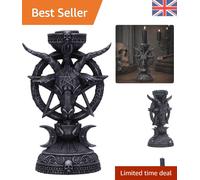 Striking Gothic Baphomet Tealight Holder - 15.5cm Hand-Painted Ornament