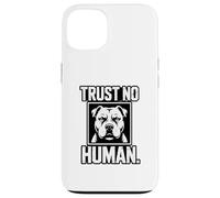 Striking Monochrome Graphic, Trust No Human Case for iPhone 13