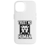 Striking Monochrome Graphic, Trust No Human Case for iPhone 14