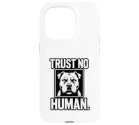 Striking Monochrome Graphic, Trust No Human Case for iPhone 15 Pro