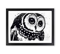 Striking Owl Art Vol.2 Framed Print | A3 Black Framed Wall Art | Ready to Hang | Modern Animal Picture | Living Room Bedroom Lounge Office