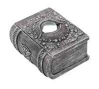 Striking Rustic Silver Dragon Eye Resin Storage Box - 7cm x 10cm (1 Pc.) - Unique Book-Shaped Design with Raised Dragon Skin Texture, Ideal for Safely Storing Tarot Cards & Crystals