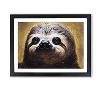 Striking Sloth Framed Print | A4 Black Framed Wall Art | Ready to Hang | Modern Nature Picture | Living Room Bedroom Lounge Office