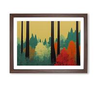 Striking Summer Forest Framed Print | A2 Walnut Framed Wall Art | Ready to Hang | Modern Landscape Picture | Living Room Bedroom Lounge Office