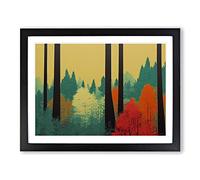 Striking Summer Forest Framed Print | A4 Black Framed Wall Art | Ready to Hang | Modern Landscape Picture | Living Room Bedroom Lounge Office