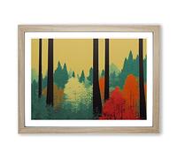Striking Summer Forest Framed Wall Art Print A2 Oak