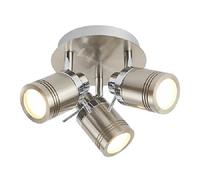 striking three light satin silver bathroom spot plate