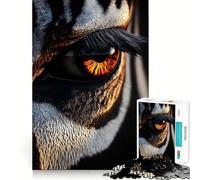 Striking Tiger Eye Close-Up 1000 Piece Jigsaw Puzzle for Teenagers Smart Toy Bonding Time Accurate Cut Art Collection Piece 50x75cm