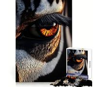 Striking Tiger Eye Close-Up 1000 Pieces Jigsaw Puzzles for Teenagers Boost Memory Stress Release Premium Cut Cherished Gift 38x26cm