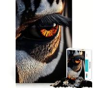 Striking Tiger Eye Close-Up Jigsaw Puzzles 1000 Piece for Teenagers Mind Skill Toy Cozy Relax Design Assembly Thoughtful Gift 38x52cm