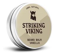 Striking Viking Beard Balm for Men - 60 g, Light Hold, Vanilla Scent - Leave-In Beard Conditioner with Shea Butter & Tea Tree Oil - Softener for Hydration & Styling