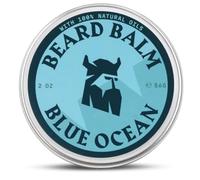 Striking Viking Beard Balm for Men - Light Hold, Blue Ocean, 2 Oz | Leave-in Beard Conditioner | with Shea Butter, Tea Tree, Argan & Jojoba Oils | Smooth, Shape, Moisturize & Soften