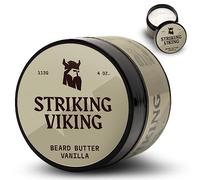 Striking Viking Beard Butter for Men - 4 Oz, Natural Hold, Vanilla Scented - Non Greasy, Hydrating Beard Cream for Men with Shea Butter - Keeps Facial Hair Refreshed with Intense Moisturisation