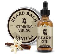 Striking Viking Beard Oil & Balm Set - Pack of 2, 300 ml, Vanilla - Beard Growth Oil for Hydration