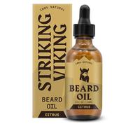 Striking Viking Beard Oil for Men - 2 Fl Oz, Citrus Scent - Naturally Derived Conditioner with Almond, Tea Tree, Argan & Jojoba Oil for Beard Growth, Softening & Moisturizing