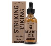 Striking Viking Beard Oil for Men - 60 ml, Sandalwood Scent - Naturally Derived Conditioner with Almond, Tea Tree, Argan & Jojoba Oil for Beard Growth, Softening & Moisturising