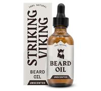 Striking Viking Beard Oil for Men - 60 ml, Unscented - Naturally Derived Conditioner with Almond, Tea Tree, Argan & Jojoba Oil for Beard Growth, Softening & Moisturising