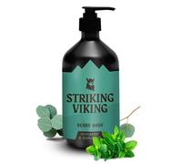Striking Viking Beard Wash for Men - Peppermint & Eucalyptus, 502 ml, 1 Pack - Naturally Derived Deep Cleansing Formula with Jojoba & Argan Oils - Non-Stripping Itch-Free Gentle Beard Shampoo