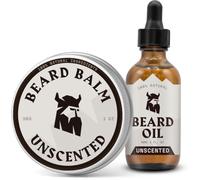 Striking Viking Men's Beard Oil & Beard Balm Set - Sandalwood, 1 Oz Each - Dual-Action Leave-In Conditioner for Taming, Styling, Softening - Balm & Conditioner Enriched with Argan & Jojoba Oil