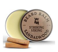 Striking Viking Sandalwood Beard Balm - 60 g - Natural Moisturising Beard Softener for Men - Moustache Wax Styling Hold - Soothing Tea Tree Oil Balm