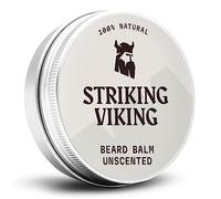 Striking Viking Unscented Beard Balm - 60 g, Light-Hold, Fragrance-Free - Styling & Shaping Cream for Sensitive Skin with Shea Butter & Tea Tree, Non-Oily Formula & Wax-Like Hold