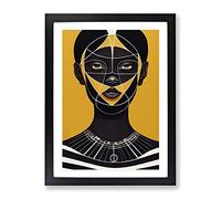 Striking Woman No.4 Abstract Framed Print | A2 Black Framed Wall Art | Ready to Hang | Abstract Fantasy Picture | Living Room Bedroom Lounge Office