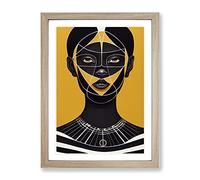 Striking Woman No.4 Abstract Framed Print | A2 Oak Framed Wall Art | Ready to Hang | Abstract Fantasy Picture | Living Room Bedroom Lounge Office