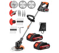 Strimmer Cordless 21V Electric Garden Strimmer Adjustable Metal Blades Lightweight Cordless Strimmers with Battery And Charger for all Your Garden an