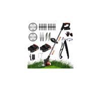 Strimmer Cordless 24V Battery Strimmer Lawn Edger with 2PCS 3.0Ah Batteries and Charger, Charger, 3 Types Blades, Height Adjustable Grass Trimmer