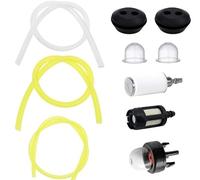 Strimmer Fuel Line, Universal Strimmer Fuel Pipe, Fuel Line Hose Kit, Petrol Strimmer Parts, Fuel Hose for Brush Cutter Brush Cutter Trimmer Mower Hedge Trimmer - 10 Sets