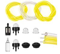 Strimmer Fuel Pipe 2.5mm 3mm, 3Pcs Universal Fuel Line Hose Tube 30cm, Petro Fuel Line with Soft Pipe Filter Primer Bulb Pump for Weed Eater Chainsaws Small Engines