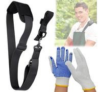 Strimmer Harness Padded Belt Shoulder Strap - Adjustable Petrol Strimmer Harness, Grass Strimmer Belt for Brushcutter Strimmer Compatible Most Grass Trimmer(Black)