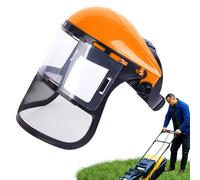 Strimming Face Shield Logging Helmet - Oregon Style Safety Face Shield | Brow Guard With Steel Mesh Visor & Ear Muffs | Adjustable PPE For Forestry, Chainsaw & Strimmer Work Full Protection Gardening