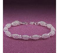 strimusimak Women's 925 Sterling Silver Hollow Chain Bracelet Charm Wrist Bangle Clasp Gift