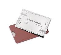 String Action Gauge Ruler, Professional Guitar Setup Tool with Dual mm & 1/64" Scales - for Electric, Acoustic, Bass Guitars - Includes Measurement Chart & Protective Sleeve - Print Silver Edition
