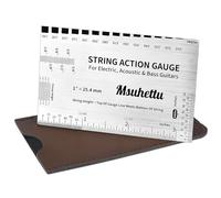 String Action Gauge Ruler, Upgraded Guitar String Height Gauge with Inch & Metric Scales, Guitar String Setup Tool and Accessory for Electric, Acoustic, Bass, and Luthier Use - Print Silver Edition