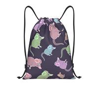 String Bag Animals-Cute Mousepad,Mousemat Gym Bag Heavy Duty Drawstring Backpack Unisex Sackpack For Beach Yoga Travel 36X42Cm
