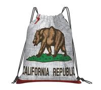String Bag California State Flag Drawstring Backpack Water Resistant Sackpack Heavy Duty Gym Bag For Yoga Training Sports 36X42Cm