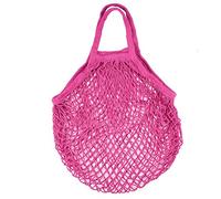 String Bag,Reusable Net String Shopping Bags,Cotton Mesh Produce Bags Organic Grocery Shopping Bags Tote Handbag for Vegetables Fruits Commodities Outgoing Travel (Hot Pink)