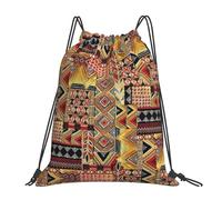 String Bagstring Backpack For Holiday Beach Party 36X42Cm Versatile Unisex Gym Bag African Textile Patchwork Print
