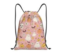 String Bagstring Backpack For Swim Picnic Beach 36X42Cm Portable Durable Cinch Sack Pack Cute Ghost, Pumpkin And Skull